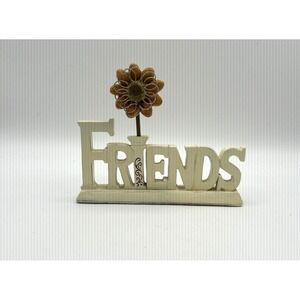 Friends Wooden Tabletop‎ Sign Decorative Flower Rustic Farmhouse Accent